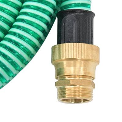 VidaXL Zuigslang met messing koppelingen 1,1&apos;&apos; 7 m pvc groen - thumbnail
