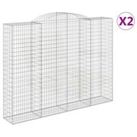 Schanskorven 2 st gewelfd 300x50x220/240 cm ijzer - thumbnail