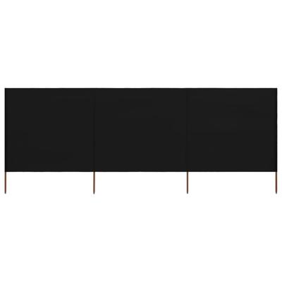Windscherm 3-panelen 400x120 cm stof zwart Windscherm 3-panelen 400x120 cm stof zwart