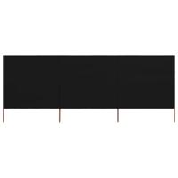 Windscherm 3-panelen 400x120 cm stof zwart - thumbnail