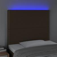 Hoofdbord LED 144x5x78/88 cm stof donkerbruin - thumbnail