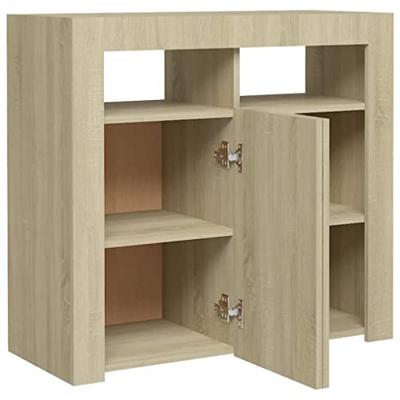 VidaXL Dressoir met led-verlichting 80x35x75 cm sonoma eikenkleurig
