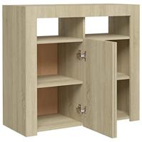 Dressoir met LED-verlichting 80x35x75 cm sonoma eikenkleurig - thumbnail