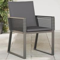 Tuinstoelen 2 st met kussens poly rattan zwart - thumbnail
