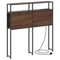 Opberghoofdbord met plank bruin eikenkleur 90 cm Bewerkt hout - thumbnail