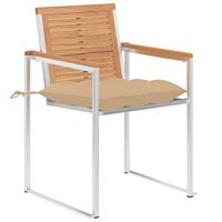 Tuinstoelen 6 st met kussens massief teakhout - thumbnail