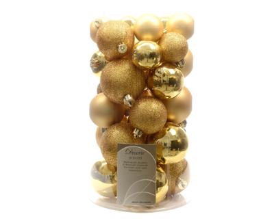 Decoris kerstballen set Plastic 30st Goud 4-5-6cm