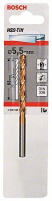Bosch Accessories 2608596706 HSS Metaal-spiraalboor 5.5 mm Gezamenlijke lengte 93 mm TiN DIN 338 Cilinderschacht 1 stuk(s) Bosch Accessories 2608596706 HSS Metaal-spiraalboor 5.5 mm Gezamenlijke lengte 93 mm TiN DIN 338 Cilinderschacht 1 stuk(s)