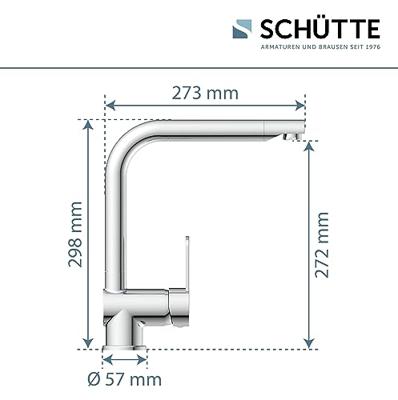Keukenmengkraan Schutte Rio Hoge Draaibare Uitloop Chroom Schütte
