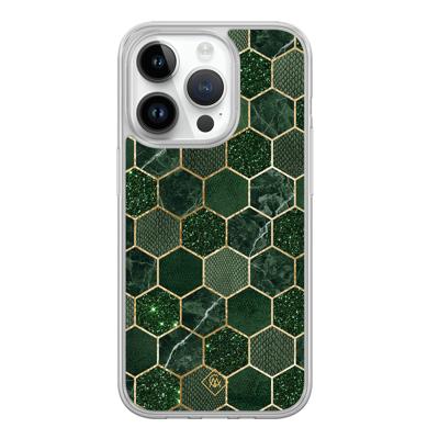 iPhone 14 Pro hybride hoesje - Kubus groen