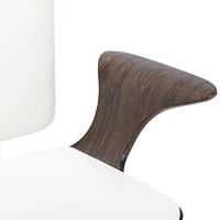 VidaXL Kantoorstoel draaibaar kunstleer en gebogen hout wit - thumbnail