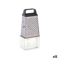 Rasp met container Kinvara Transparant Zilverkleurig Roestvrij staal Polypropyleen polyestyreen 9 x 6,7 x 20,5 cm (12 Stuks) - thumbnail