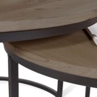 Ronde Bijzettafel (set van 2) Keith  | Hout  | Eikenhout | Zwart Grijs Bruin - thumbnail