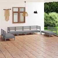 8-delige Loungeset massief grenenhout grijs - thumbnail