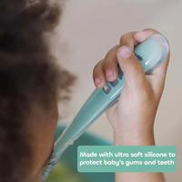 Set van 4 siliconen lepels voor de eerste leeftijd, fluweelgrijs/saliegroen - thumbnail