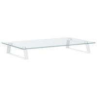 VidaXL Monitorstandaard 60x35x8 cm gehard glas en metaal wit - thumbnail
