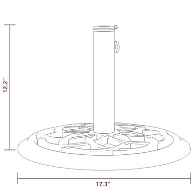 VidaXL Parasolvoet 44x44x31 cm gietijzer zwart - thumbnail