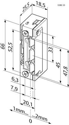 Effeff 138.53 ProFix® 2 Elektrische inbouw deuropener type 138 | spanningsloos ontgrendeld | met diode | 24V= | DIN links en DIN rechts. - 10026599