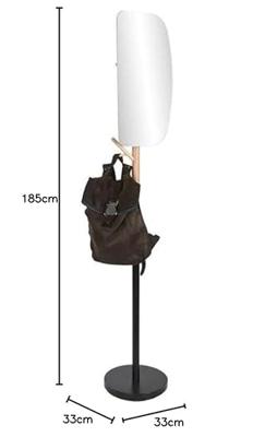 Kapstok Home ESPRIT Zwart Natuurlijk Hout Metaal Scandi 33 x 33 x 185 cm