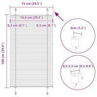 Pliss rolgordijn 75x100 cm stofbreedte 74,4 cm polyester zwart - thumbnail