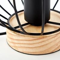 Brilliant Draad tafellampjeSorana zwart met hout - 93044/76 - thumbnail