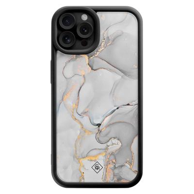 iPhone 12 Pro zwarte case - Marmer grijs iPhone 12 Pro zwarte case - Marmer grijs