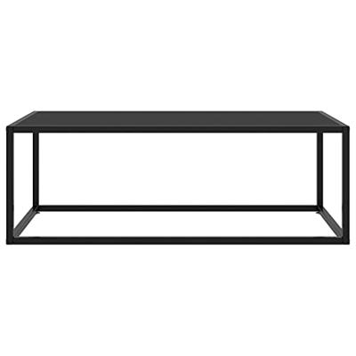 Salontafel met zwart glas 100x50x35 cm zwart Salontafel met zwart glas 100x50x35 cm zwart