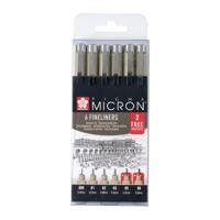 Sakura • pigma micron fineliner promotie set 4+2 gratis - thumbnail
