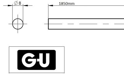 GU verbindingsstang GU 1850 mm (8) 9-25476-18