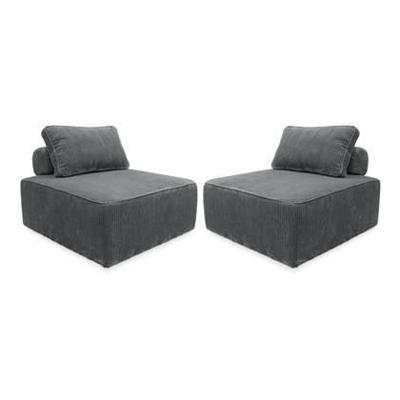 sweeek - Fauteuil voor modulaire bank ribfluweel (set van 2)