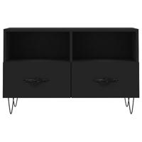 Tv-meubel 80x36x50 cm bewerkt hout zwart - thumbnail