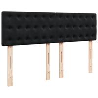 Ottoman bed met matras 140x200cm fluweel zwart - thumbnail
