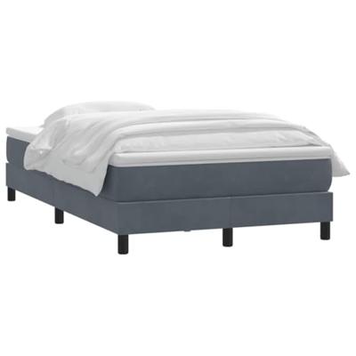 Boxspring met matras fluweel donkergrijs 120x220 cm