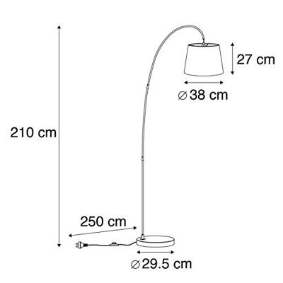 QAZQA Moderne booglamp met grijze kap - Bend