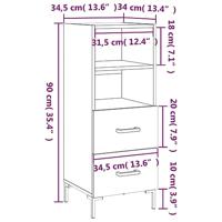Dressoir 34,5x34x90 cm bewerkt hout wit - thumbnail