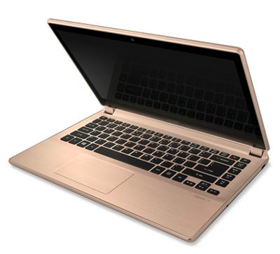 Acer Aspire V5-473P-5847 Notebook 35,6 cm (14") Touchscreen Vierde generatie Intel® Core™ i5 6 GB DDR3L-SDRAM 1000 GB HDD Windows 8.1 Champagne