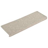 Trapmatten zelfklevend 15 st sisal-look 65x21x4cm zilverkleurig - thumbnail