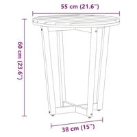 Tuinbijzettafel rond Ø55x60 cm massief acaciahout - thumbnail