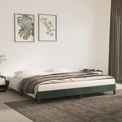 Bedframe zonder matras 200x200 cm fluweel donkergroen
