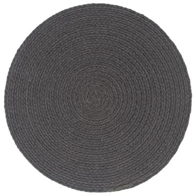 Placemats 6 st rond 38 cm katoen effen donkergrijs Placemats 6 st rond 38 cm katoen effen donkergrijs