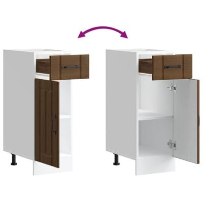 Keuken onderkast Lucca bewerkt hout bruin eikenkleur Keuken onderkast Lucca bewerkt hout bruin eikenkleur