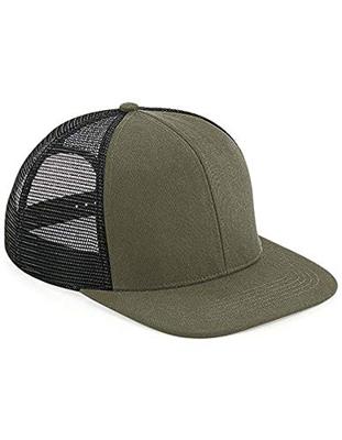 Beechfield CB664 Original Flat Peak 6 Panel Trucker Cap - Olive Green/Black - One Size