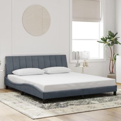 Bedframe zonder matras 180x200 cm fluweel donkergrijs