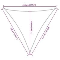 Zonnezeil 160 g/m driehoekig 4,5x4,5x4,5 m HDPE lichtgrijs - thumbnail