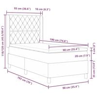 Boxspringbed met matras Donkergrijs 90 x 190 cm Fluweel - thumbnail