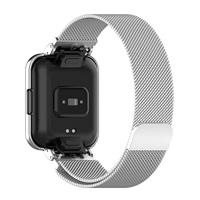 Milanese bandje met case - Zilver - Xiaomi Redmi Watch 2 (Lite) - thumbnail