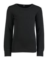 Rib Naadloos Thermo Sportshirt - Zwart - thumbnail