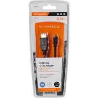 Vivanco CAM 17 OTG USB 2.0 adapterkabel (micro USB - USB/OTG host-functie) zwart - thumbnail