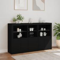 Dressoir met LED-verlichting 162x37x100 cm zwart - thumbnail