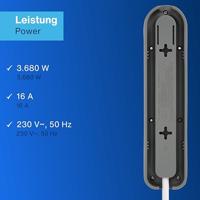 REV 0014340100 Stekkerdoos met schakelaar 3-voudig Wit, Grijs Randaarde stekker 1 stuk(s) - thumbnail